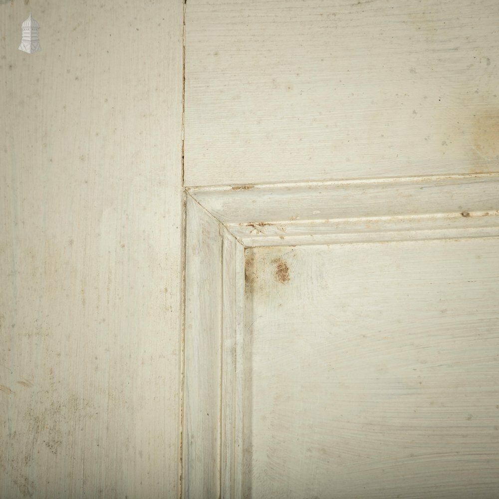 180.0 Pine Paneled Door, 6 Moulded Panel White Painted 20th C photo
