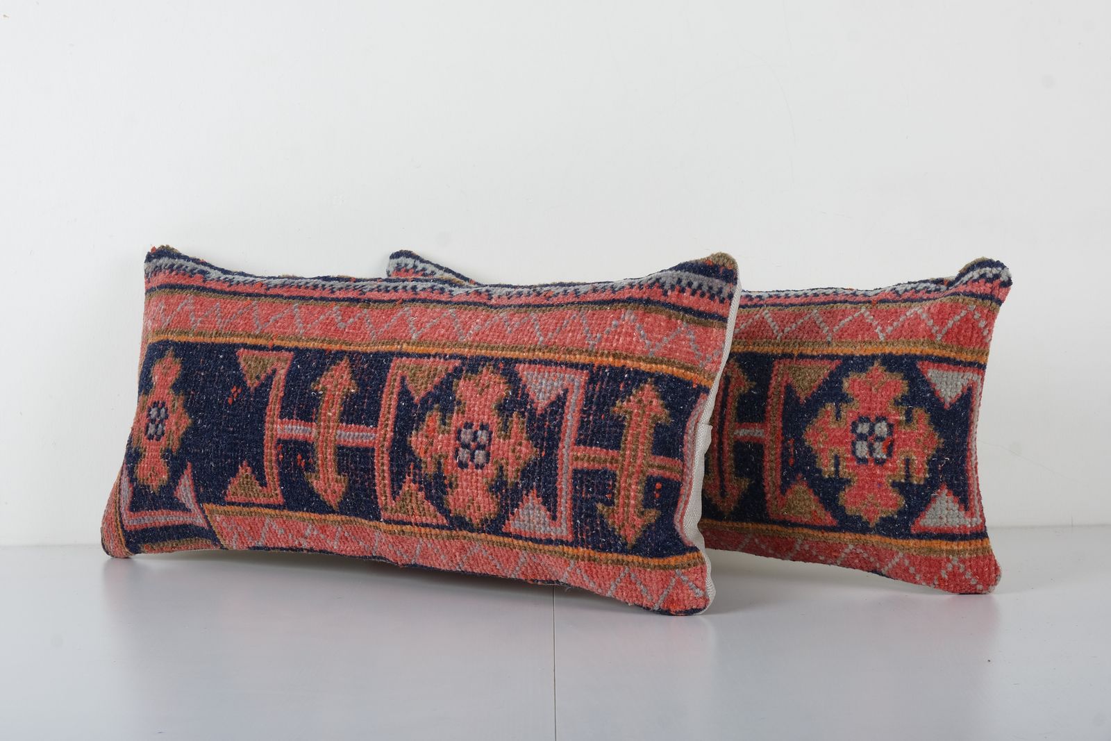Set Of Two Anatolian Carpet Pillow, Matching Burnt Orange Lumbar  Cover photo furniture