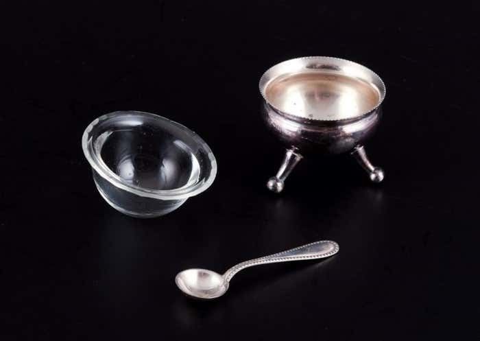 Fåglavik Glasbruk (1874 1980)  Sweden  Four Glass Salt Cellars  Mid 20th C. photo vintage