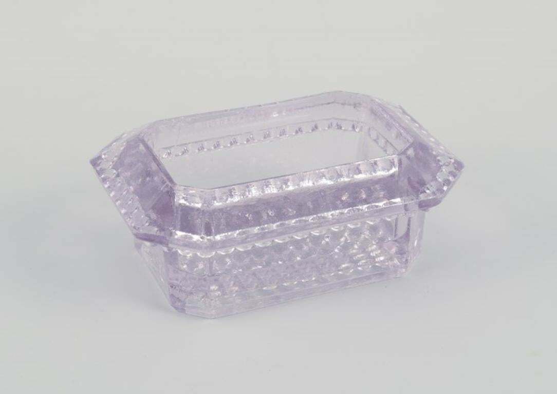 Fåglavik Glasbruk, Sweden. Four Salt Cellars In Blue And Purple Glass. photo 162.0
