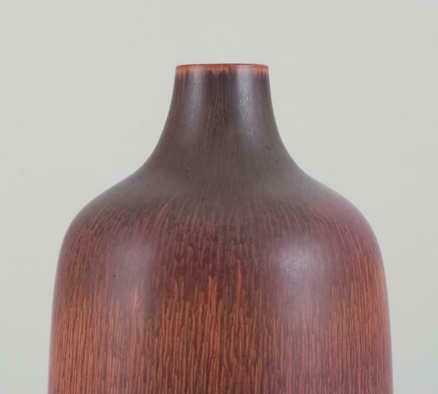 Carl Harry Stålhane For Rörstrand, Sweden. Large Vase In Hare's Fur Glaze. photo for sale