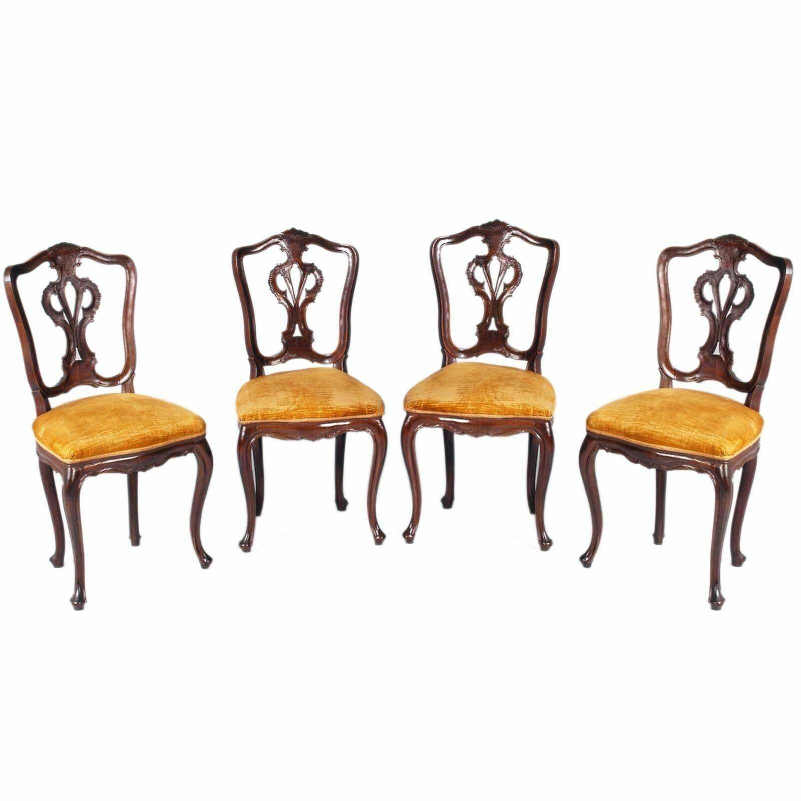 Antique Venice Walnut Four Louis XVI Chairs , Still Usable, By Vincenzo Cadorin photo furniture