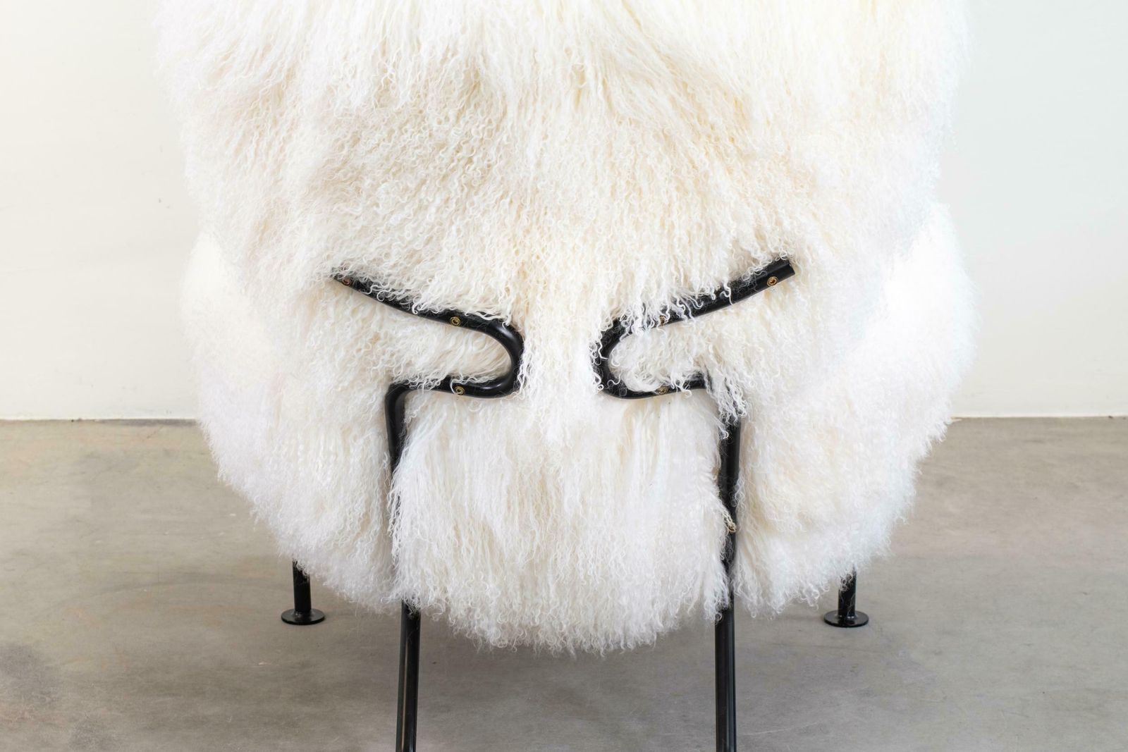 13936.0 Franco Albini Pl19 Or Tre Pezzi Armchair In White Wool By Poggi Pavia 1950s photo