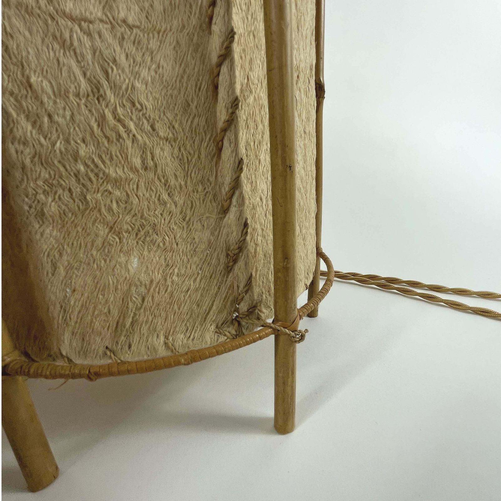 photo for sale Louis Sognot Bamboo & Parchment Table Lamps, France 1950s