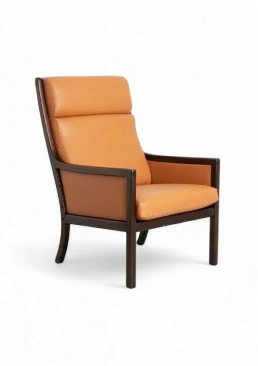 Mid Century Leather Armchair By Ole Wanscher Danish Vintage photo for sale