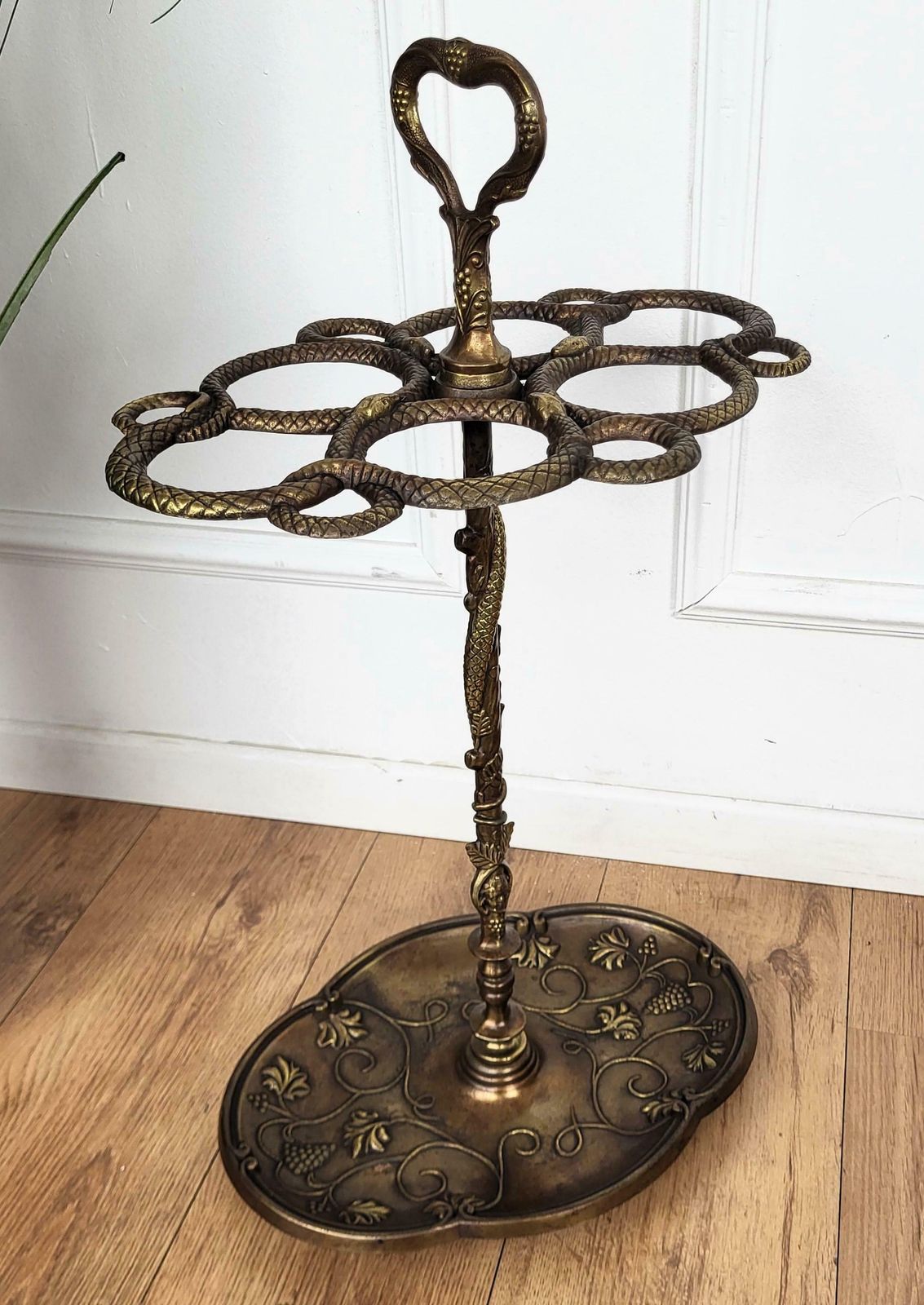 Antique Italian Gilt Cast Iron Sculpture Umbrella Stand photo buy