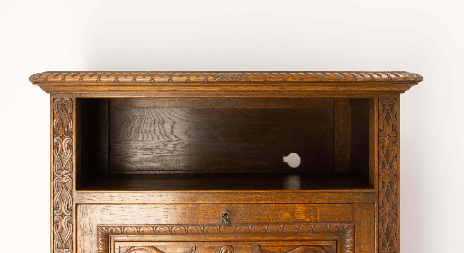 20th Mid Century Spanish Buffet Secretaire, Escritoire Cabinet Oak photo 995.0