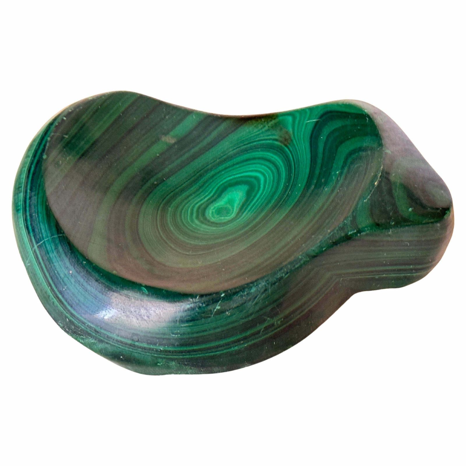 Small Malachite Ashtray Desk Accessory Green Color Africa 20th Century