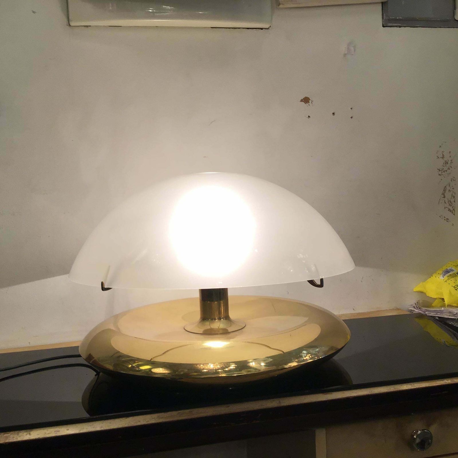 Ludovico Diaz De Santilana “ Medusa” Table Lamp Brass Glass 1960 Italy photo vintage