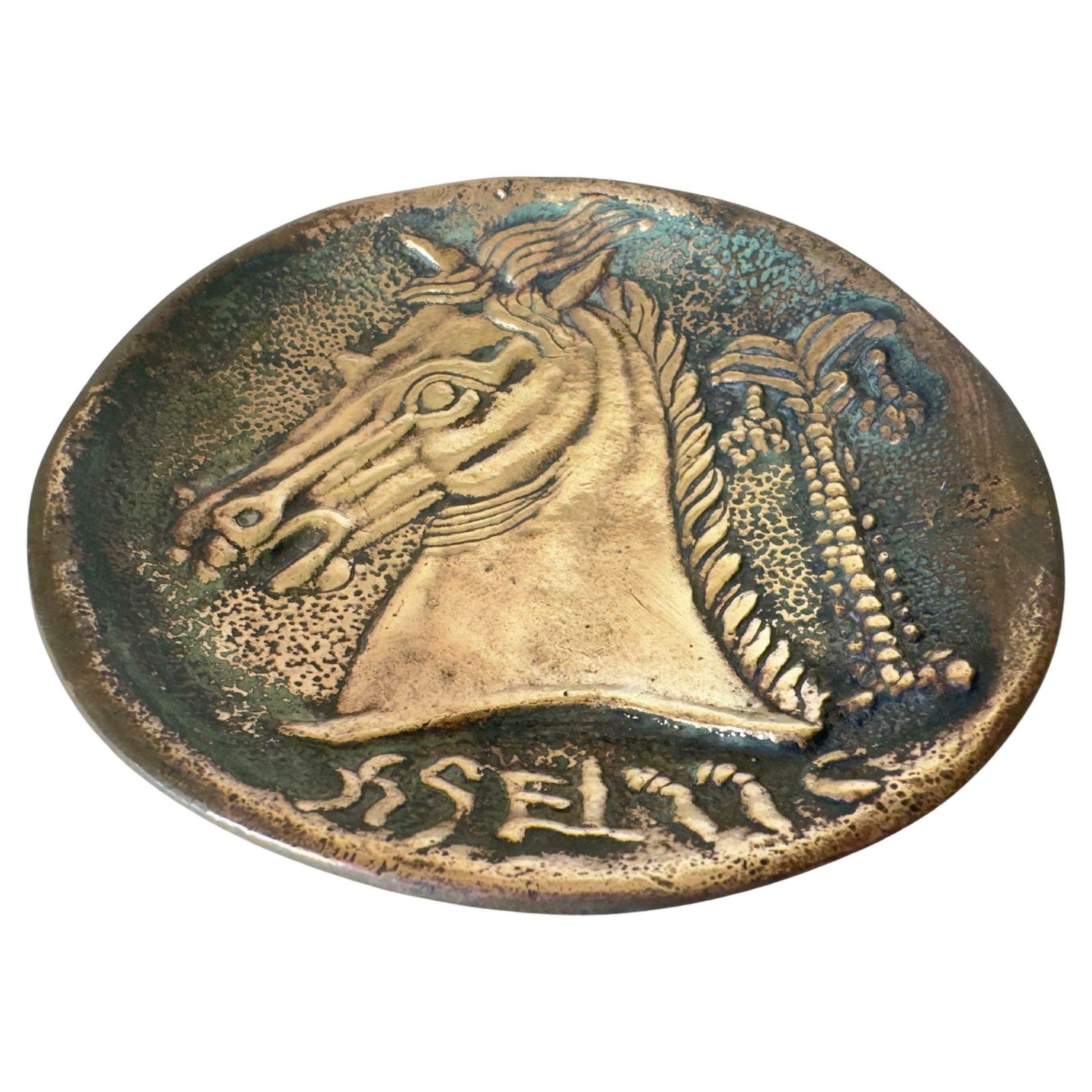 Sculpture By Max Le Verrier, Ashtray In Brass, France Circa 1960, Old Patina