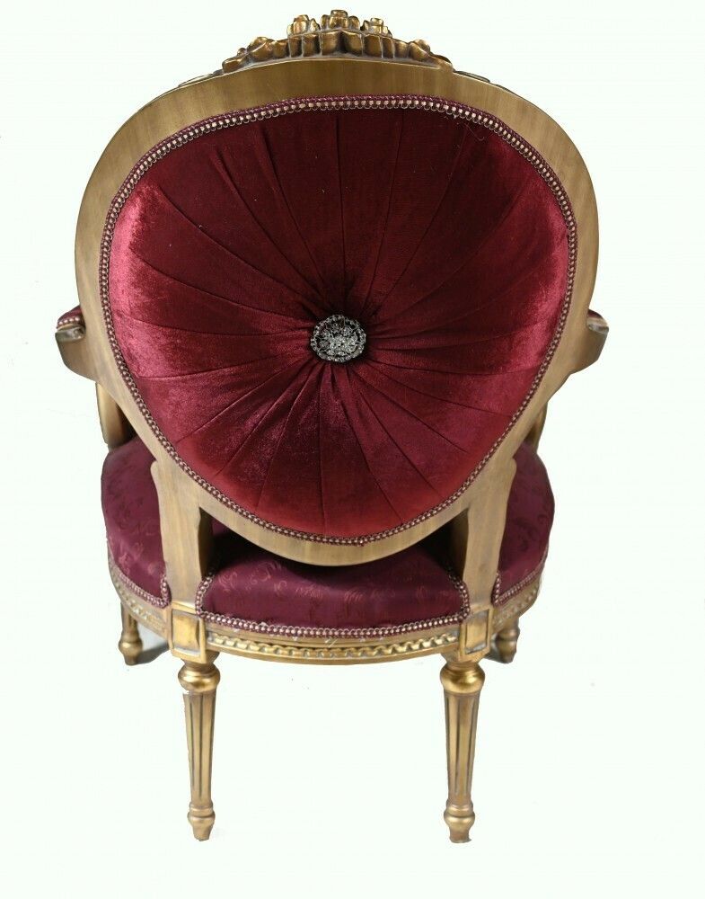 Pair French Empire Arm Chairs   Gilt Fauteuils photo vinterior