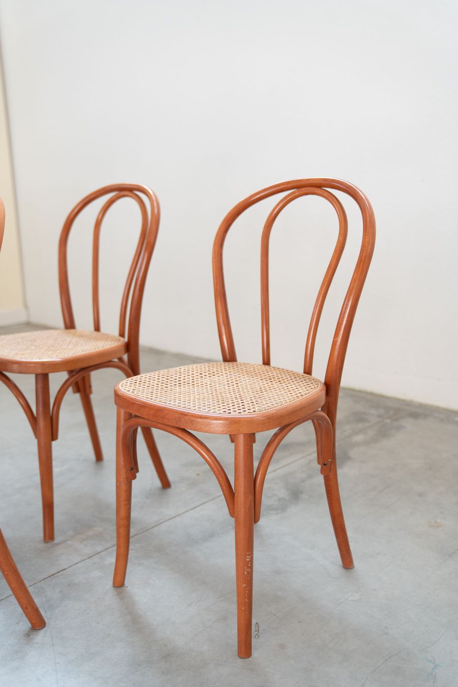 Thonet Style Chairs, Curved Beech Wood And Straw Seat, Nr 60total, 1990 2000 photo buy