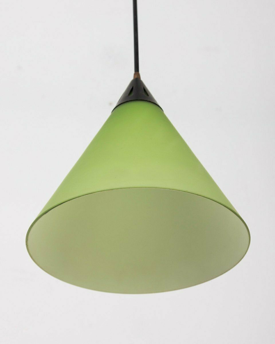 Vintage Italian Chandelier In Green Glass, 1960s photo for sale