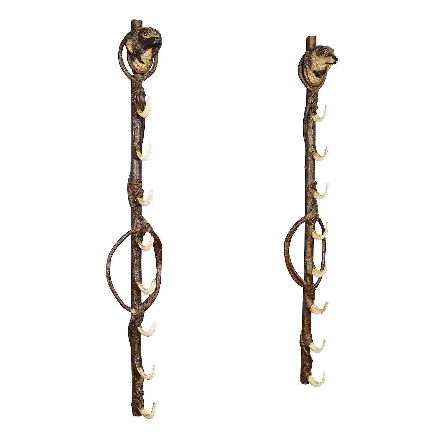 A Pair Antique Black Forest Gun Holders, Austria Late 19th Century photo furniture
