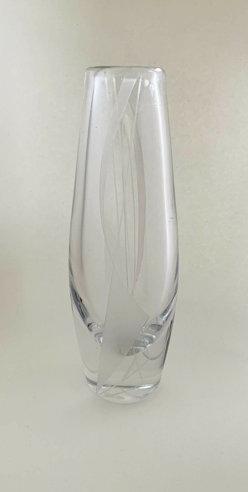 Scandinavian Mid Century Sail Vase By Orrefors Designed By Sven Palmqvist photo vinterior