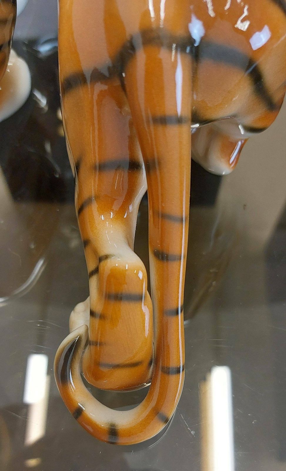 1 Of 2 Decorative Ornament / Art Nouveau / Czech Republic / Tiger Animal Figure photo vinterior