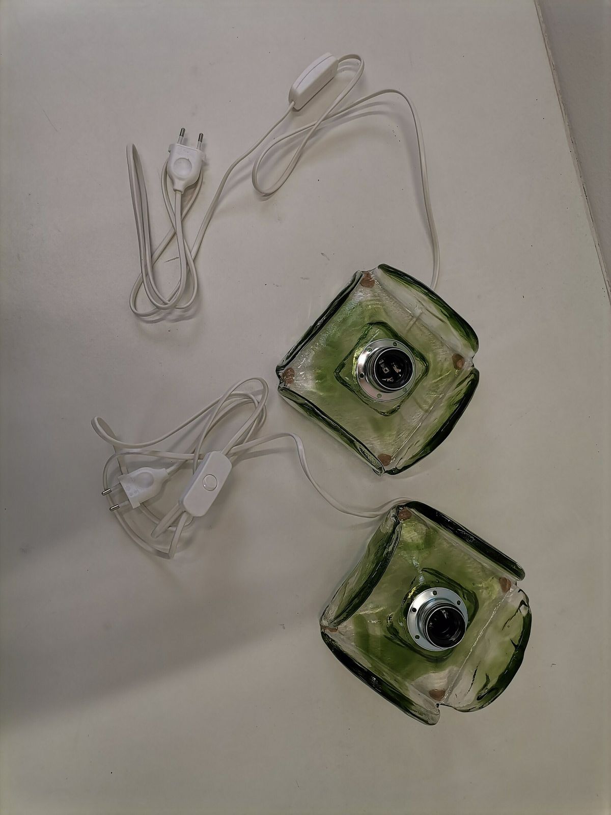 Pair Of Mid Century Clover Shaped Murano Bedside Lamps / Glass Night Light / 70s Yugoslavia photo furniture
