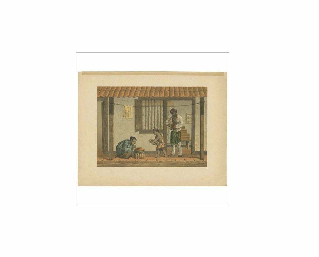 Antique Print Of A Native Family 'Indonesia' By M.T.H. Perelaer, 1888 photo furniture