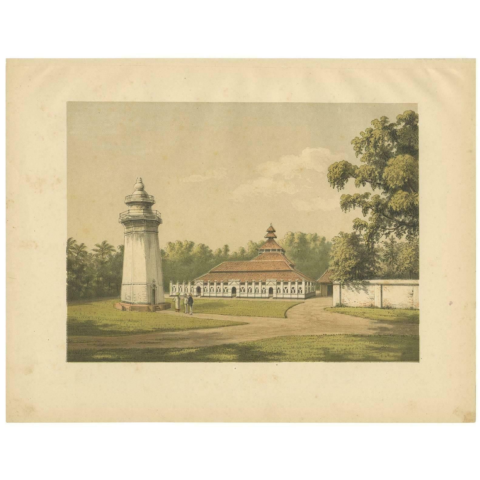 Antique Print Of A Scene On Java By M.T.H. Perelaer, 1888