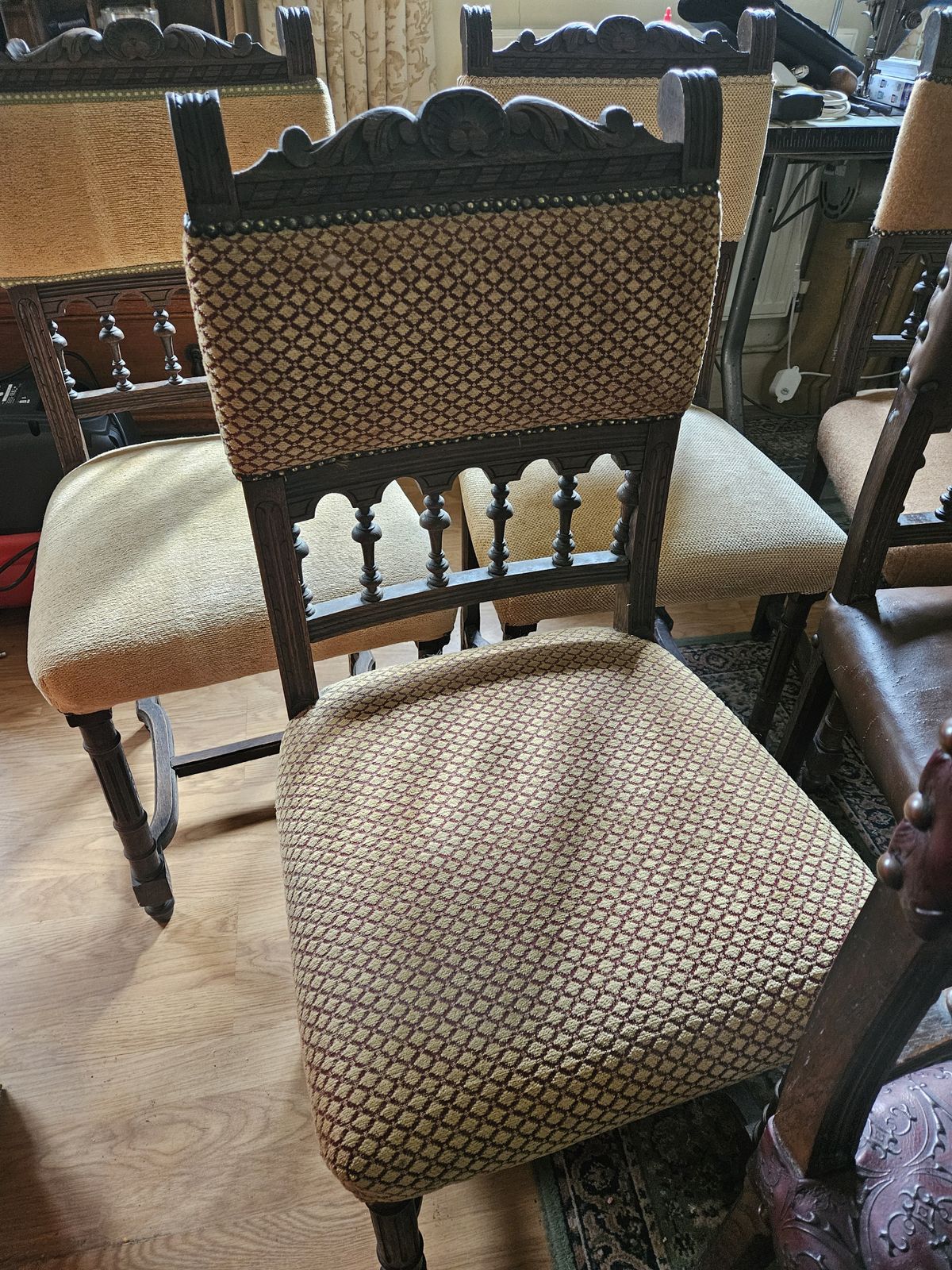 Henry 11 French Oak Dining Chairs Circa 1890's photo for sale
