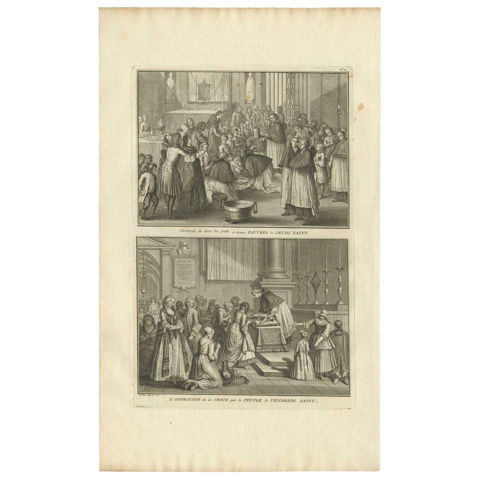 Antique Print Of Two Religious Ceremonies By B. Picart, 1724
