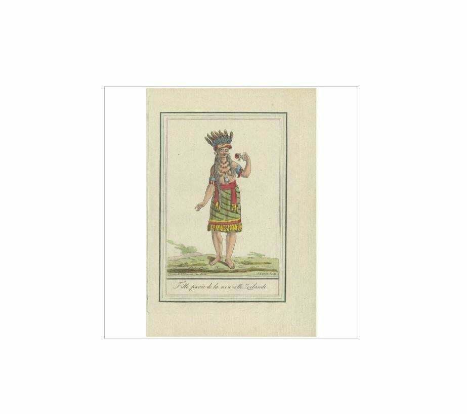 Antique Print Of A Female Inhabitant Of New Zealand By J. Laroque, 1796 photo furniture