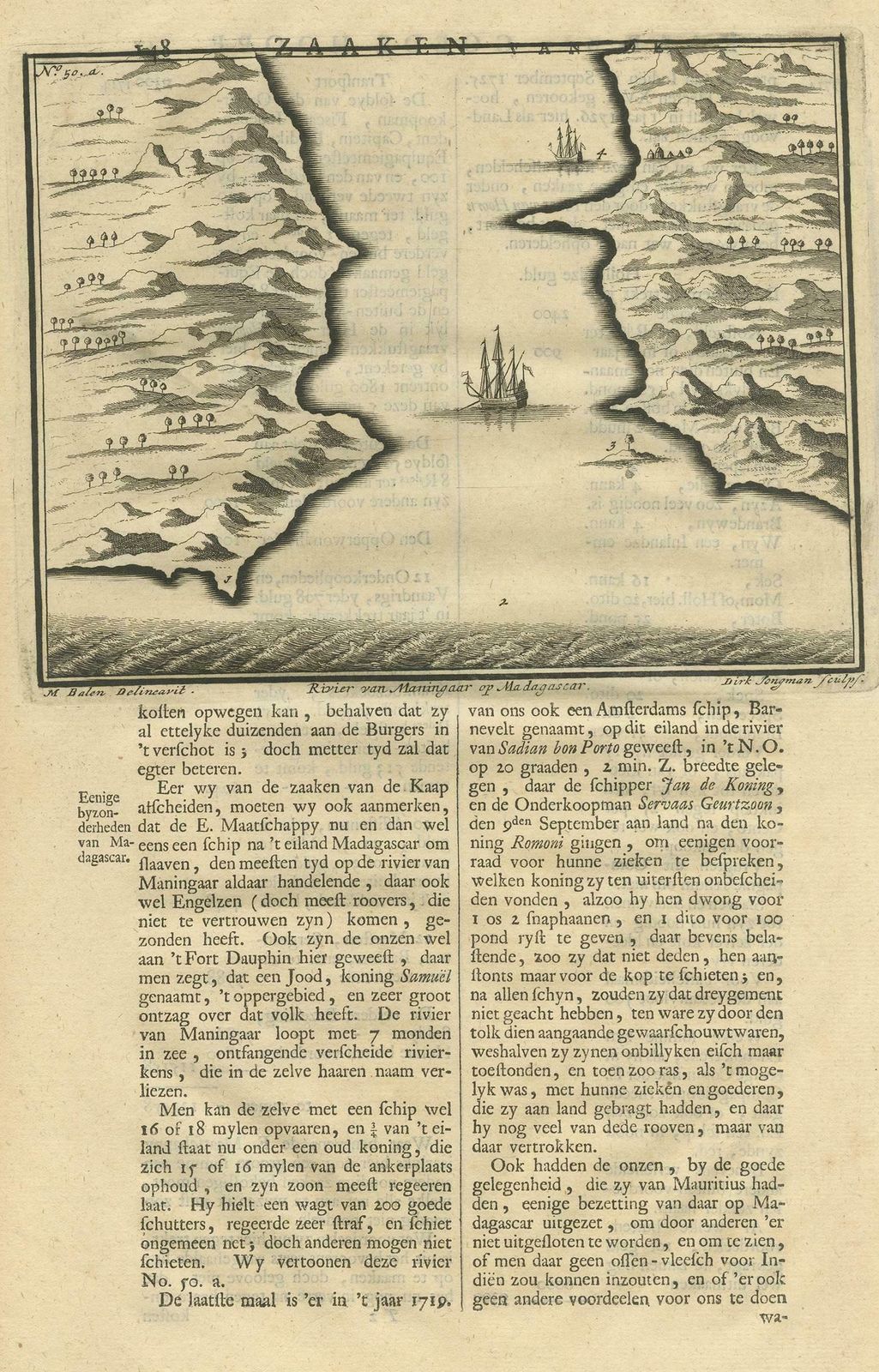 Antique Print Of A River In Madagascar By Valentijn, 1726 photo furniture