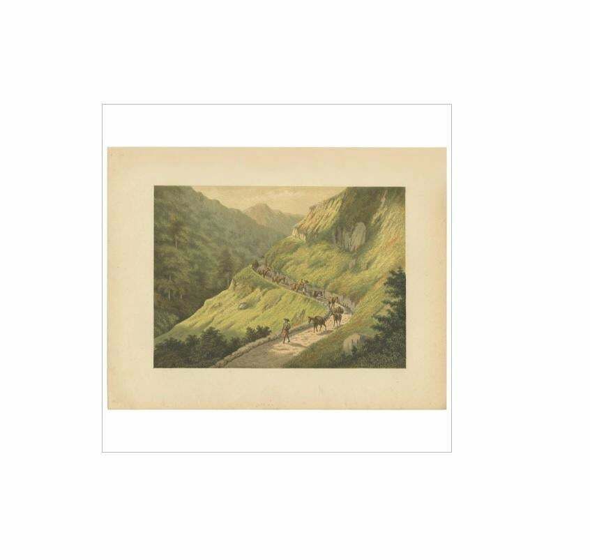 Antique Print Of The Southern Mountains On Java By M.T.H. Perelaer, 1888 photo furniture