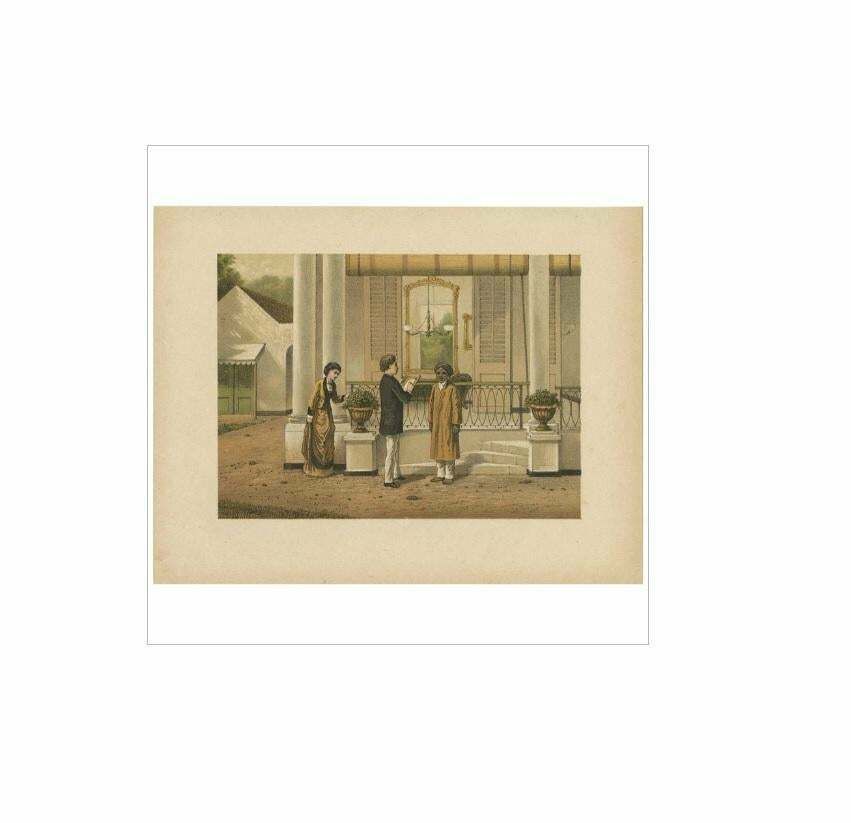 Antique Print Of A Residence In Batavia By M.T.H. Perelaer, 1888 photo Art
