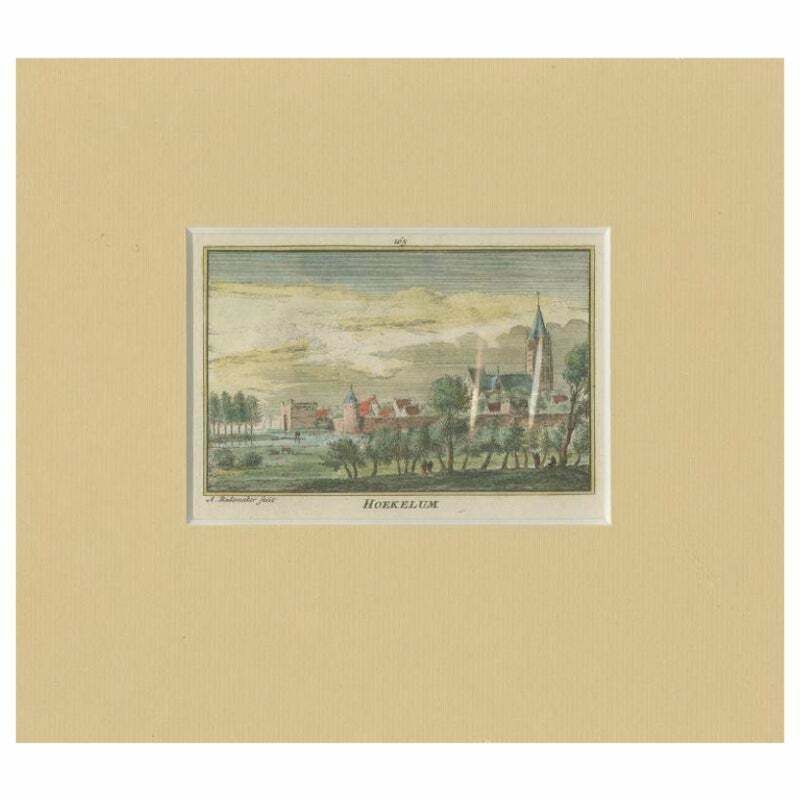 Antique Print Of The Village Of Hoekelum In The Netherlands  Ca.1730