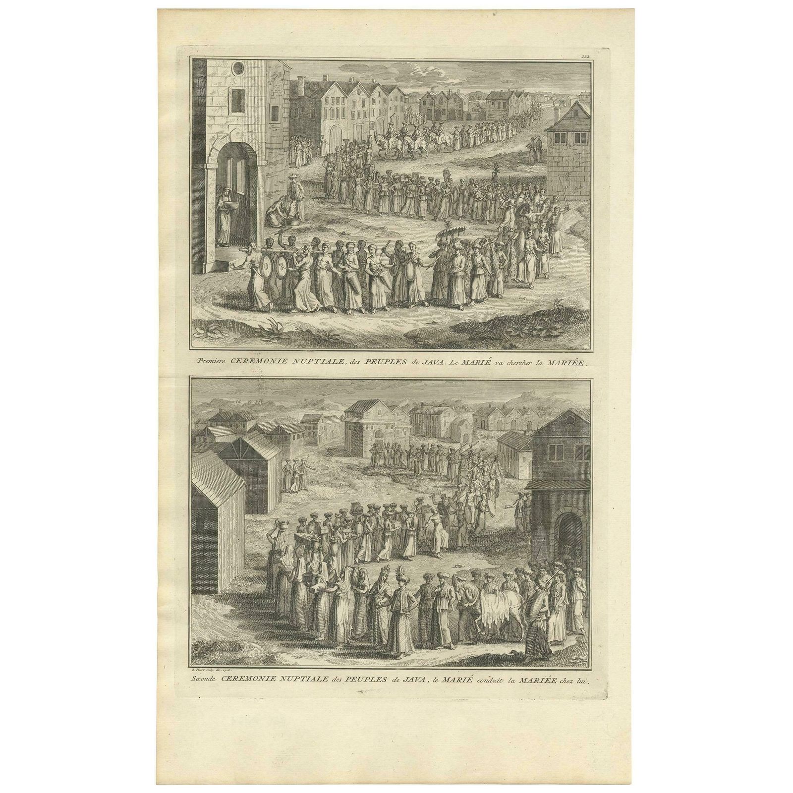 Antique Print Of Wedding Ceremonies Of Java Indonesia By B. Picart 1726