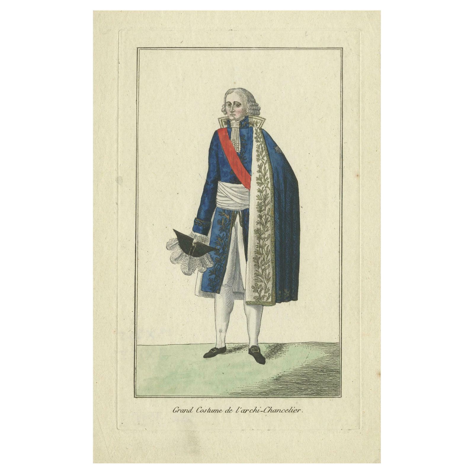Antique Costume Print Of A French Chancellor, Circa 1810
