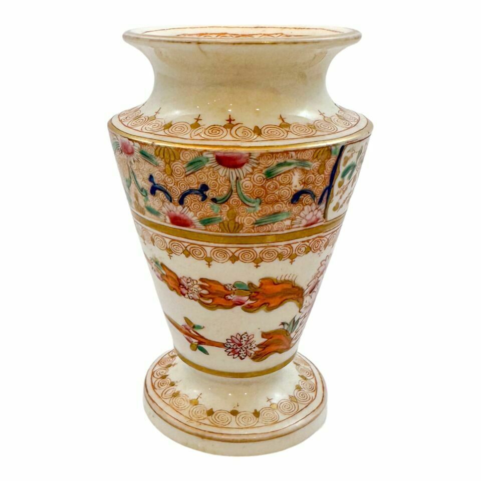 Antique 19th C George III Spode Porcelain Imari Urn Shape Spill Vase / Matchpot photo Home Decor