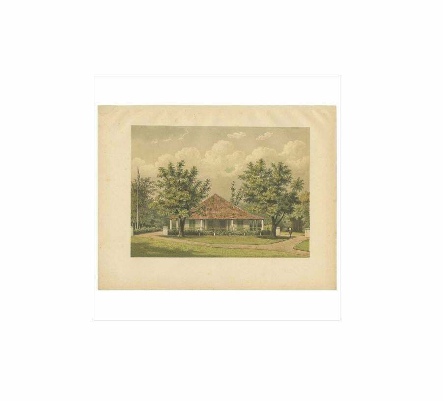 Antique Print Of A Residence On Java By M.T.H. Perelaer, 1888 photo for sale