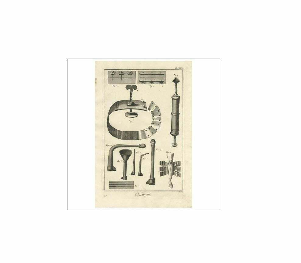 Antique Medical Print 'Pl. Xxxi' By D. Diderot, Circa 1760 photo Art