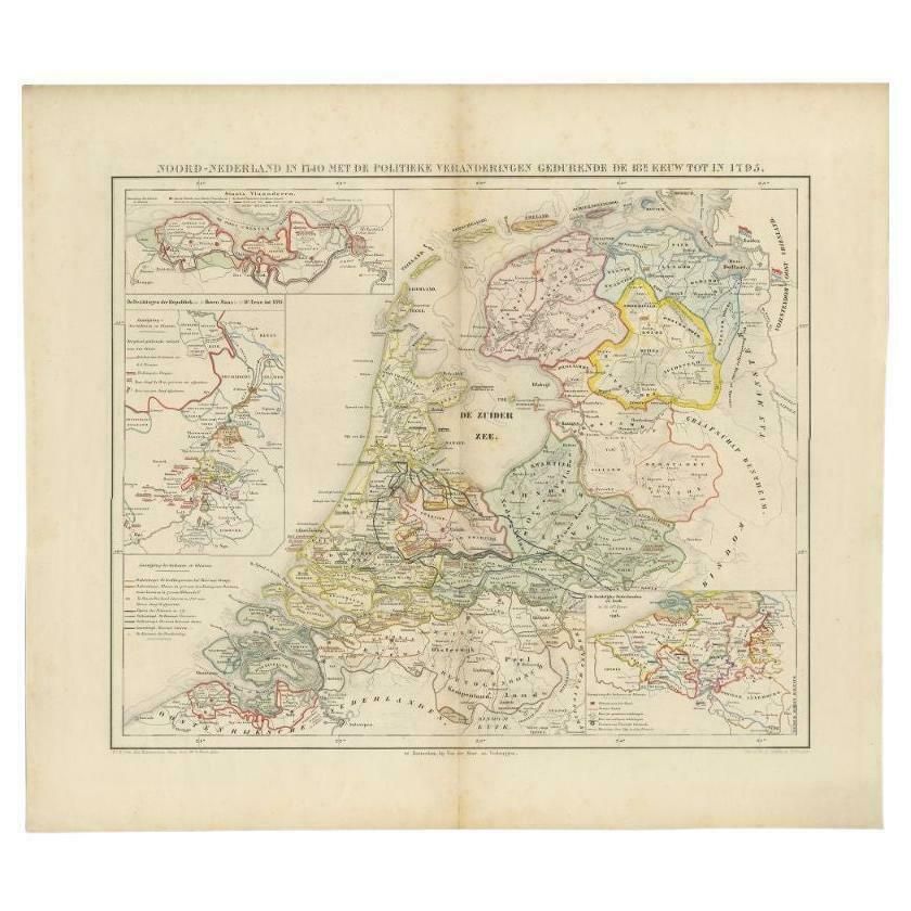Antique Map Of The Netherlands In 1740 By Mees, 1857