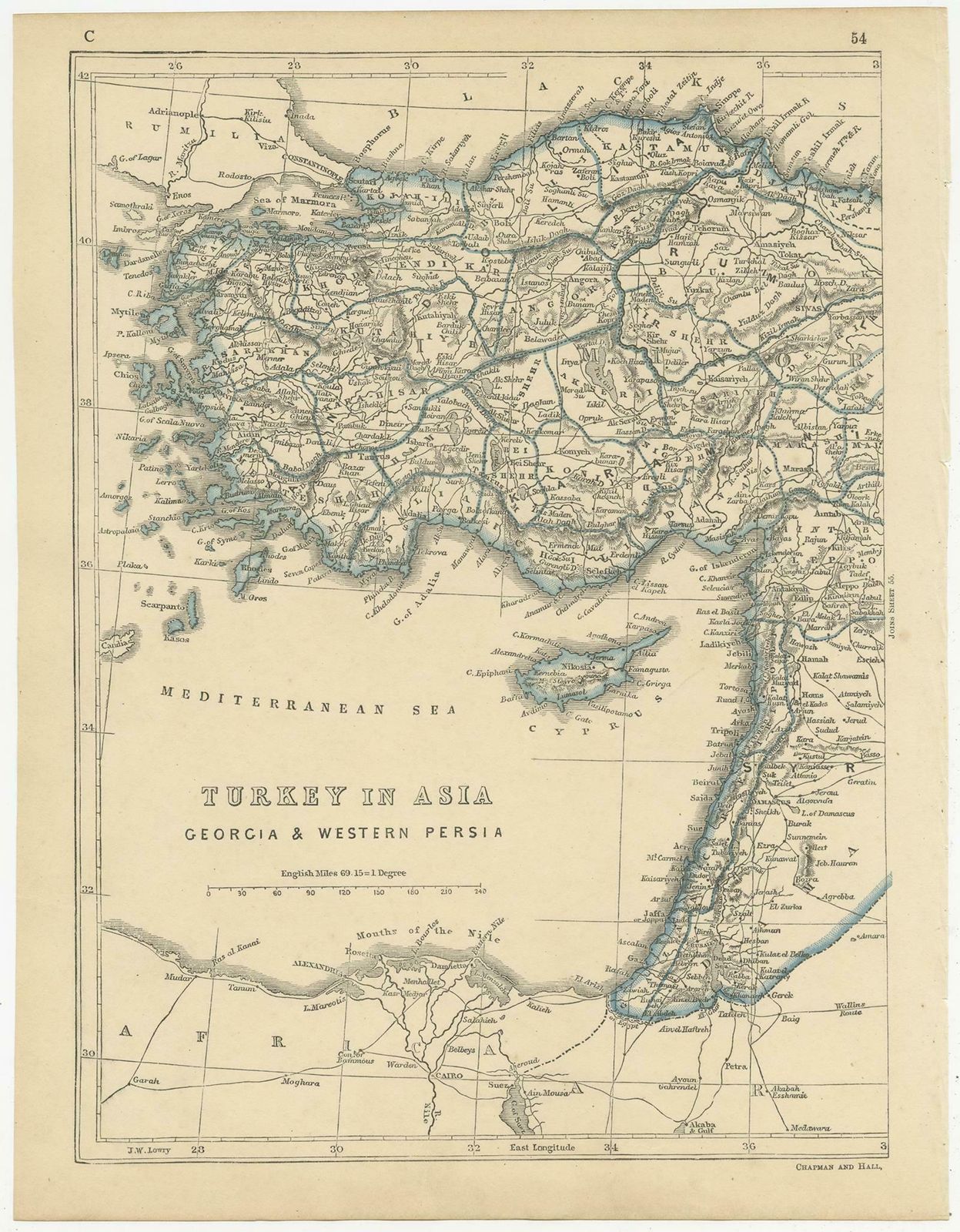 Antique Map Of Turkey In Asia By Lowry '1852' photo furniture