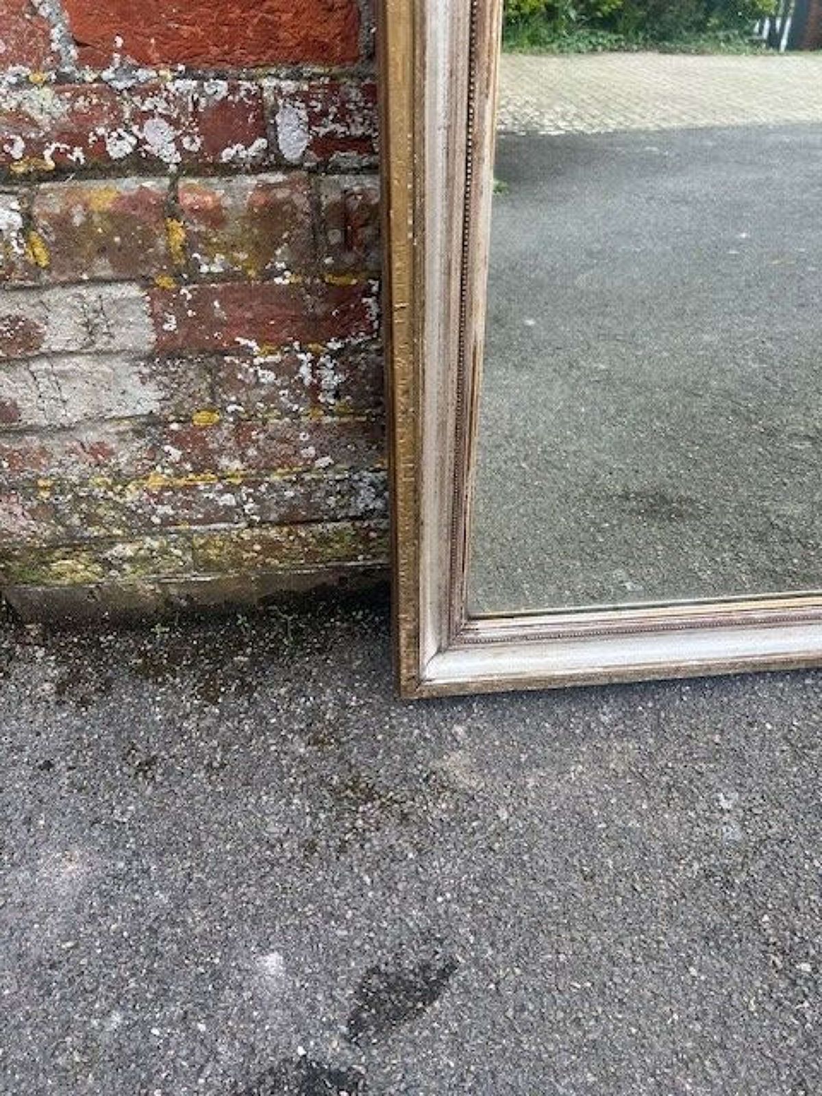 An Exceptional Large Antique French 19th C Original Silver/Gilt Mirror photo for sale
