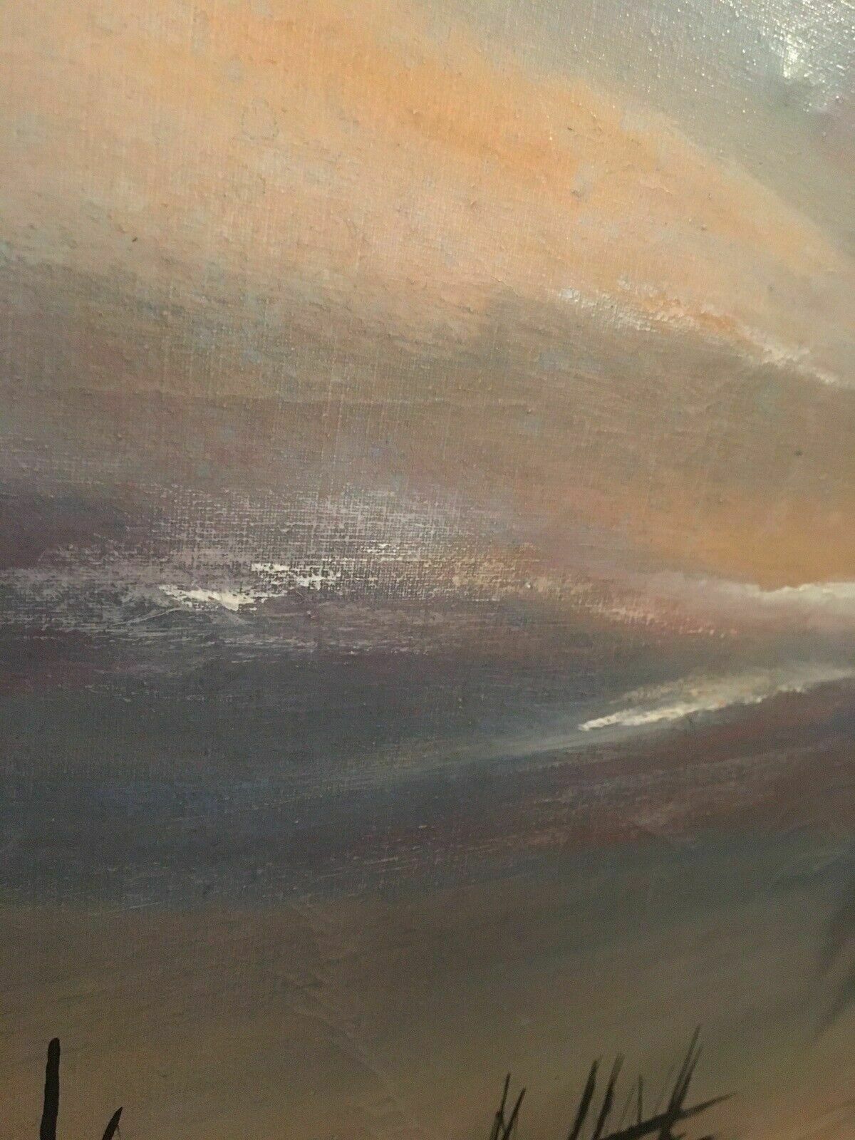 photo furniture Ken Hammond Mid Century Nautical Maritime Panoramic Original Oil Painting 1970s
