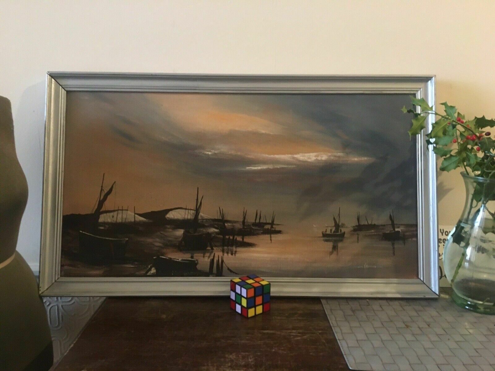 photo buy Ken Hammond Mid Century Nautical Maritime Panoramic Original Oil Painting 1970s