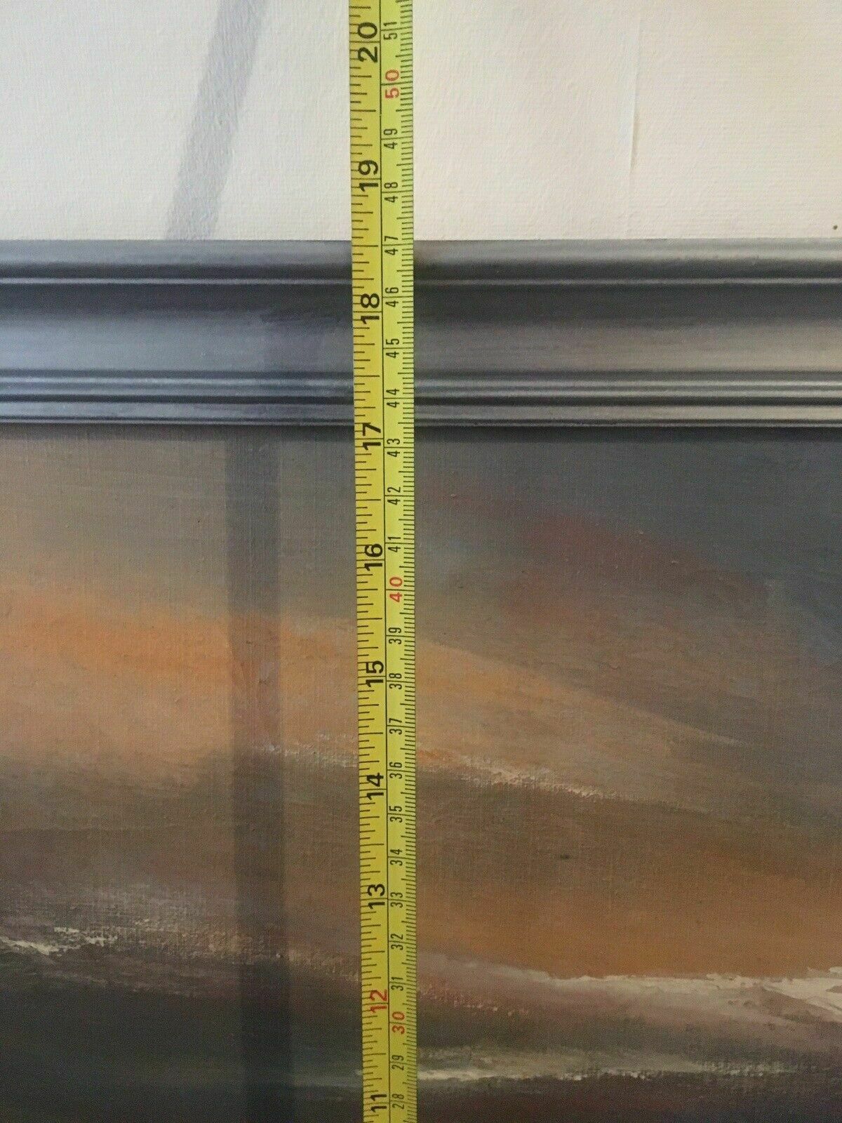 photo vintage Ken Hammond Mid Century Nautical Maritime Panoramic Original Oil Painting 1970s