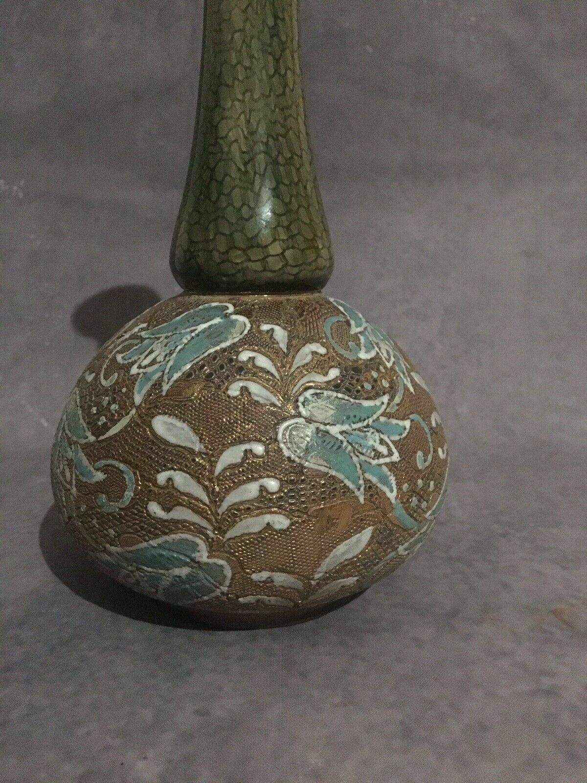 Antique Doulton Lambeth Slaters Vase Victorian Stoneware Pottery photo 65.0