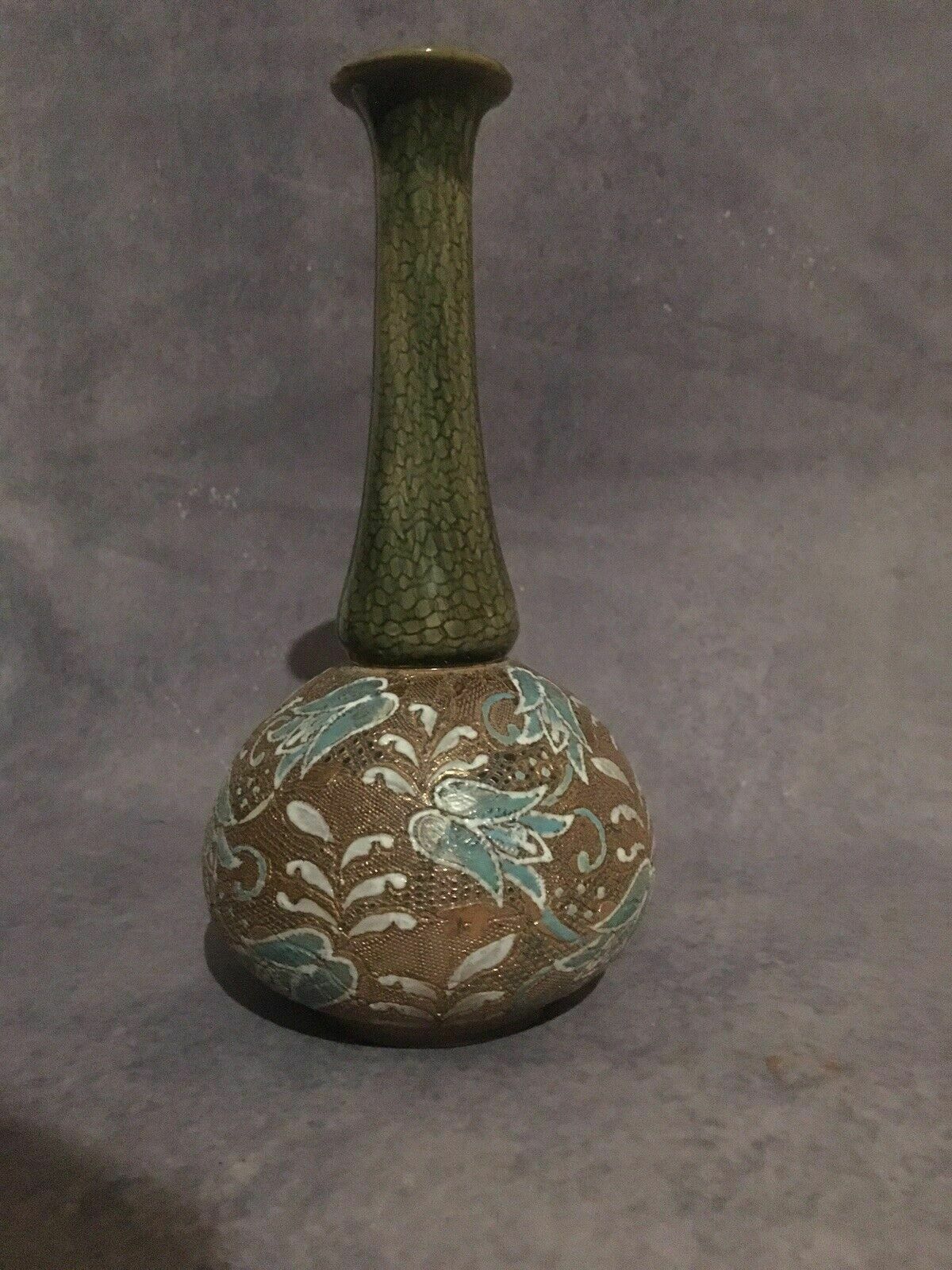 Antique Doulton Lambeth Slaters Vase Victorian Stoneware Pottery photo vinterior