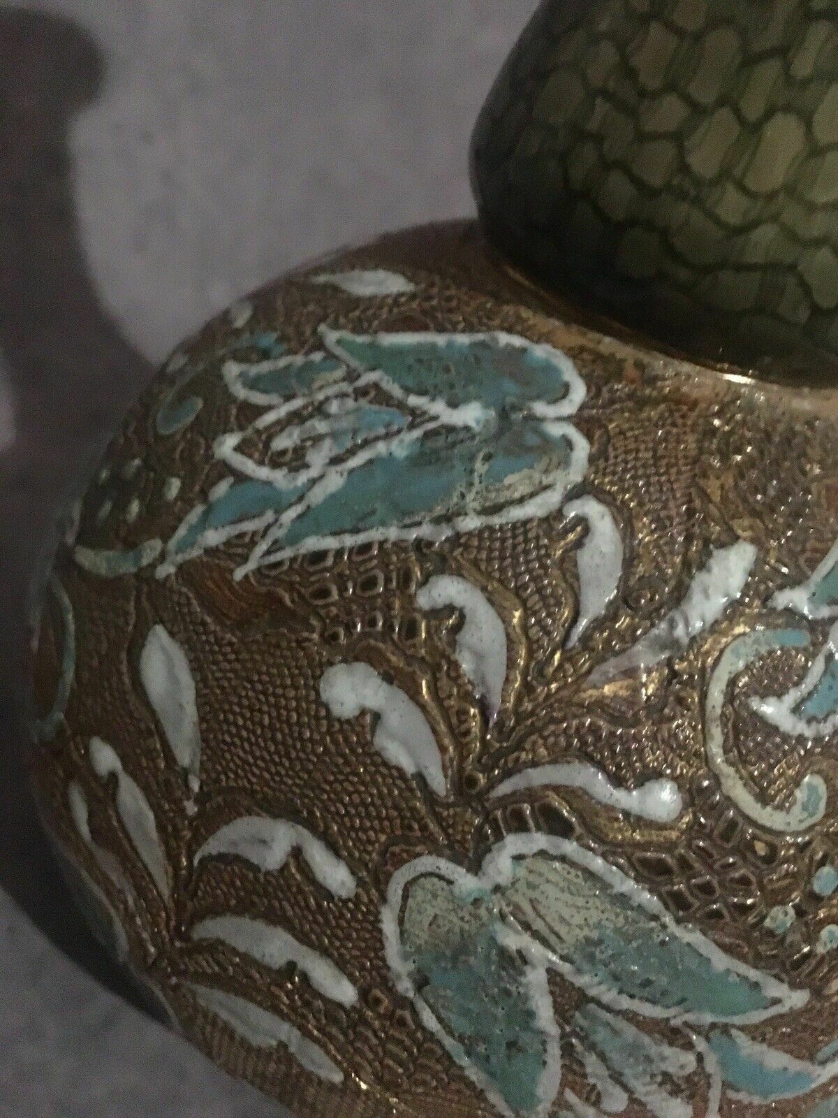 Antique Doulton Lambeth Slaters Vase Victorian Stoneware Pottery photo vintage