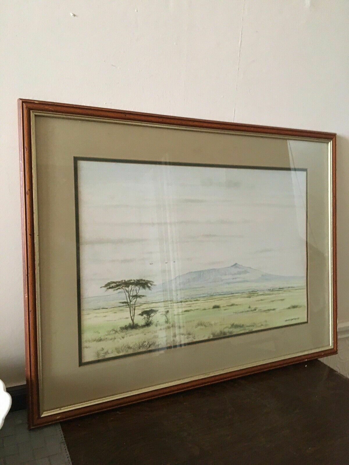 Daniel Njoroge Kenya Artist Wildlife Watercolour Original Paining Framed