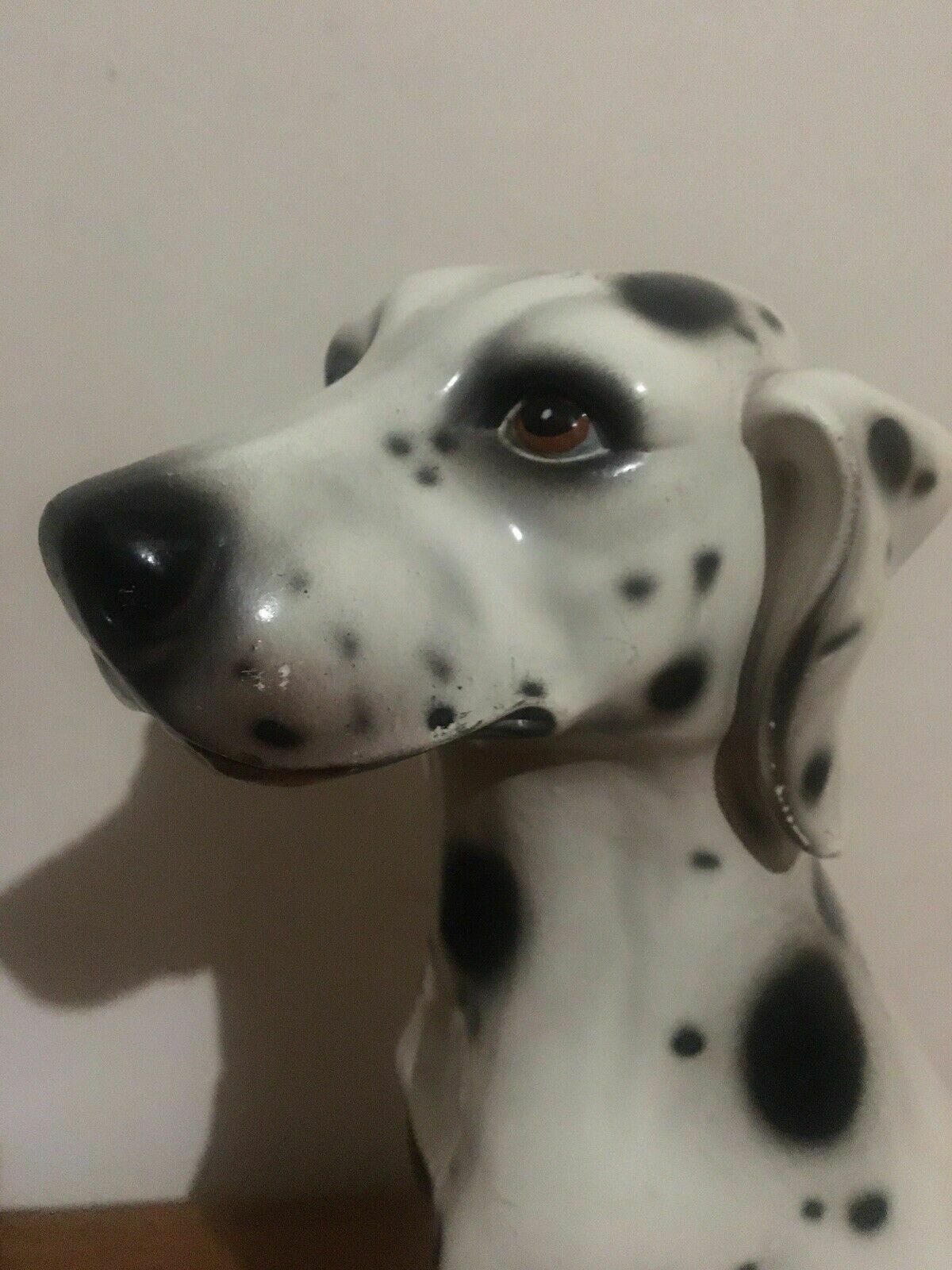 Art Large Ceramic Dalmatian Ornament Italian? Vintage Mid Century Pottery Dog photo