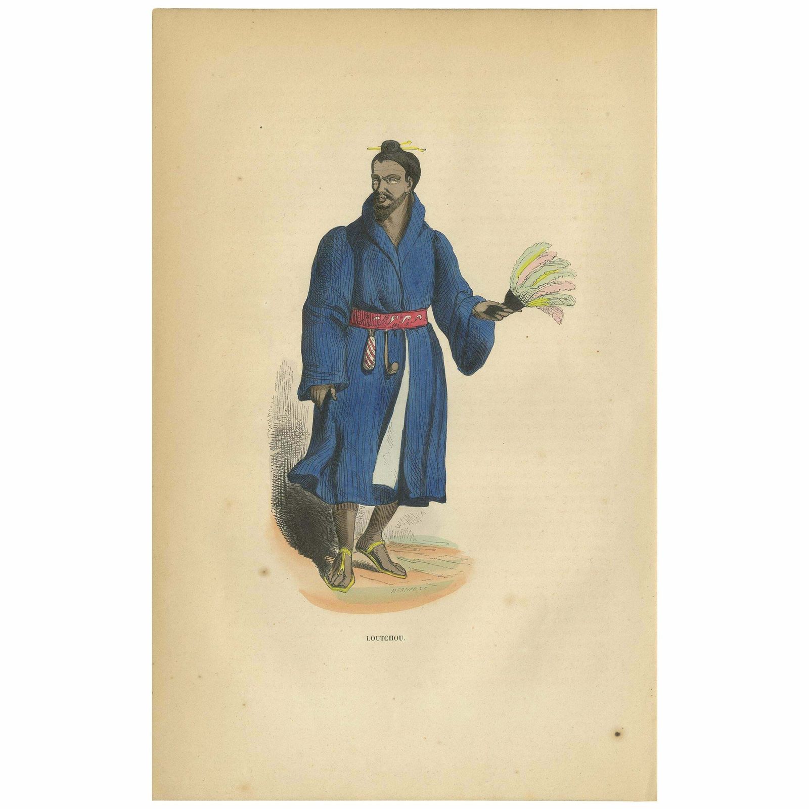 Print Of A Man Of The Lou Tchou Islands (Ryukyu Islands Or Now Okinawa), Japan
