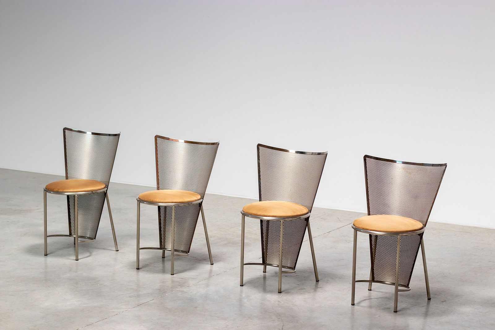Frans Van Praet Set Of Four Postmodern Sevilla Chairs 1990 photo for sale