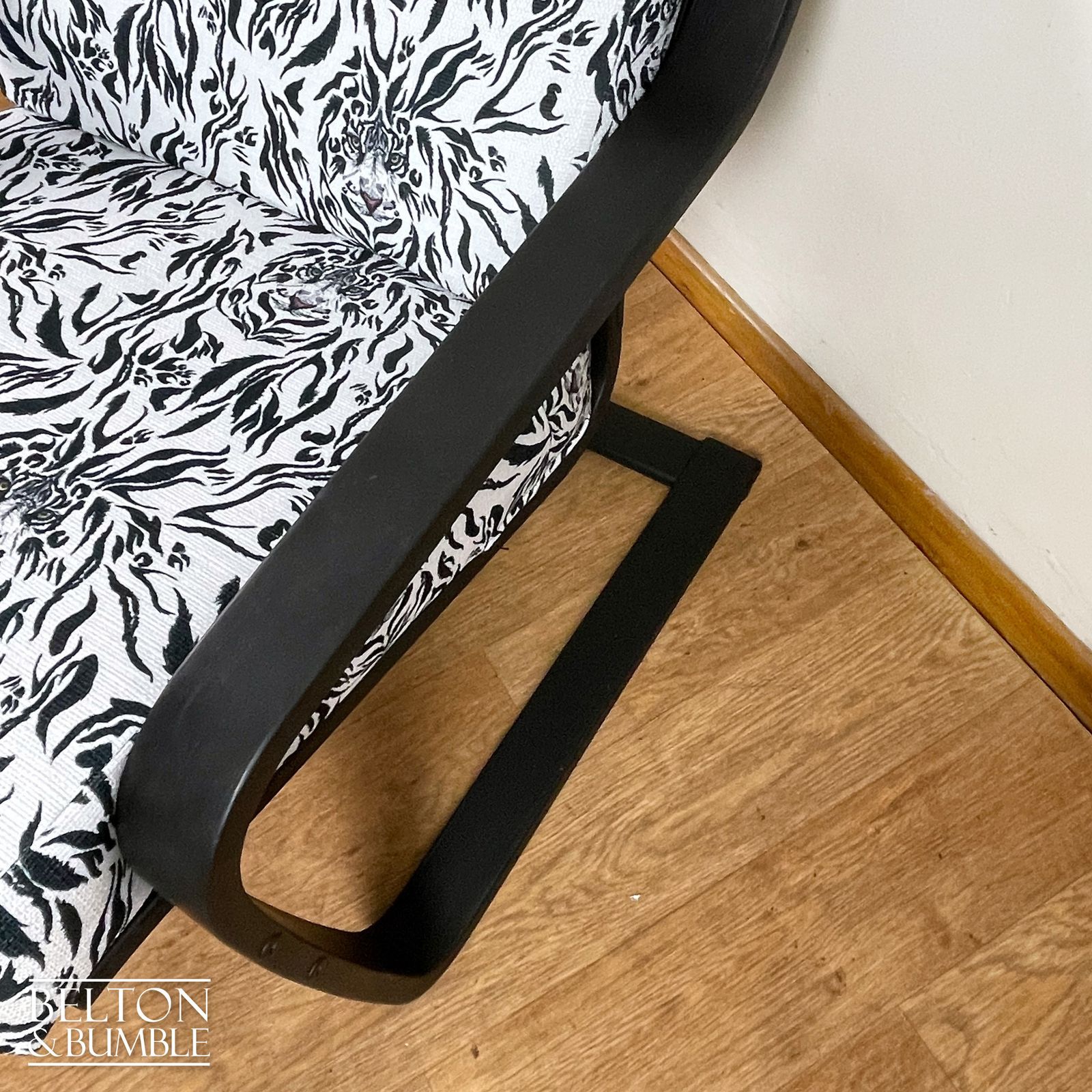 Monochrome Rocker Chair With Tiger Print photo vinterior