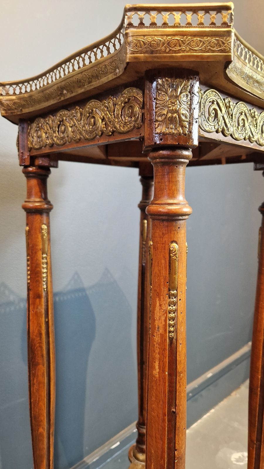 A French Marbled Topped And Gilt Metal Mounted Stand photo Furniture